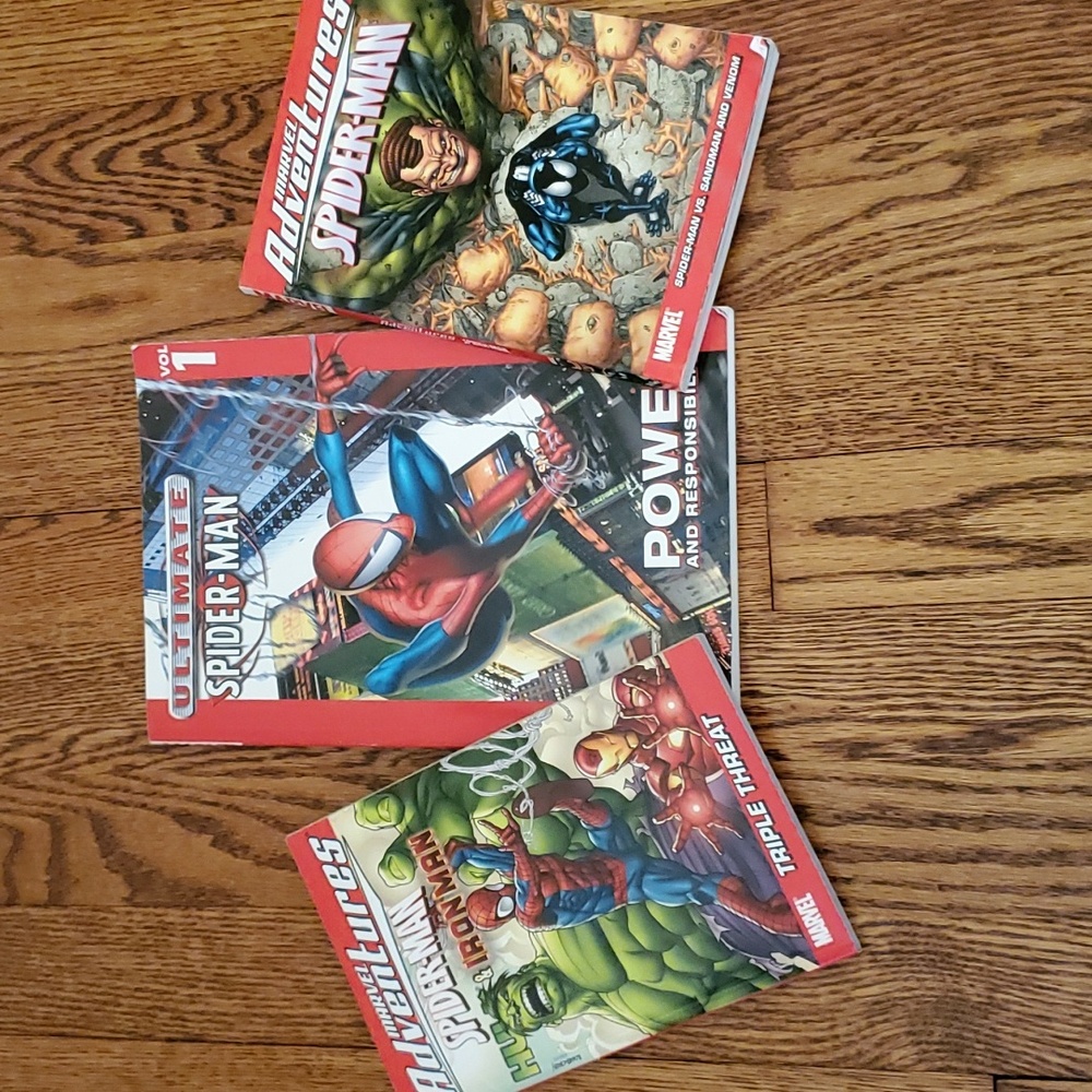 Set of 3 Spider-Man Paper Back Comic Books